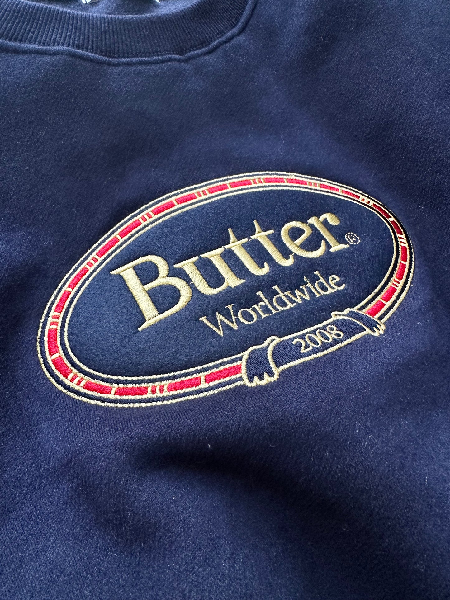 深藍色Butter短身衛衣