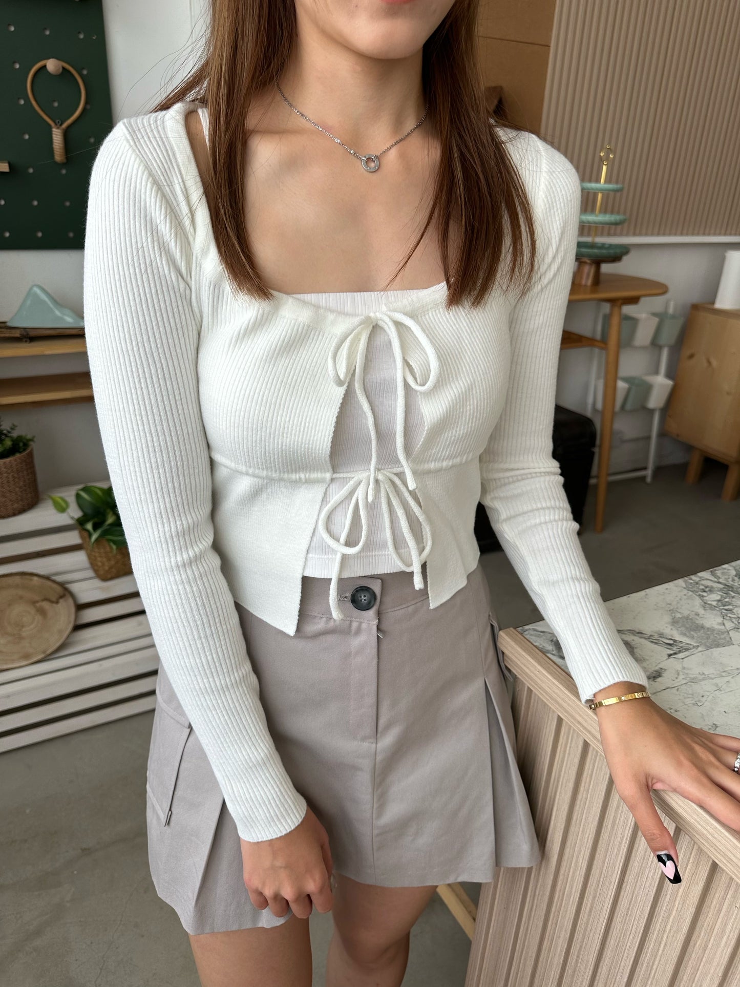 百搭口袋橡筋腰短裙褲